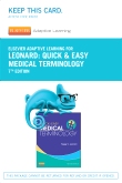cover image - Elsevier Adaptive Learning for Quick & Easy Medical Terminology (Access Card),7th Edition