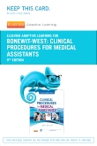 cover image - Elsevier Adaptive Learning for Clinical Procedures for Medical Assistants (Access Code),9th Edition