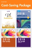 cover image - 2019 ICD-10-CM Hospital Edition, 2019 ICD-10-PCS Edition, 2018 HCPCS Professional Edition and AMA 2018 CPT Professional Edition Package