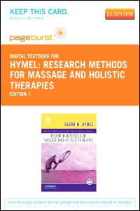 cover image - Research Methods for Massage and Holistic Therapies - Elsevier eBook on VitalSource (Retail Access Card),1st Edition