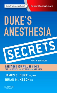 cover image - Duke's Anesthesia Secrets,5th Edition