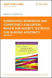 cover image - Workbook and Competency Evaluation Review for Mosby's Textbook for Nursing Assistants - Elsevier eBook on VitalSource (Retail Access Card),9th Edition