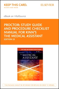 cover image - Study Guide and Procedure Checklist Manual for Kinn's The Medical Assistant - Elsevier E-Book on VitalSource (Retail Access Card),13th Edition