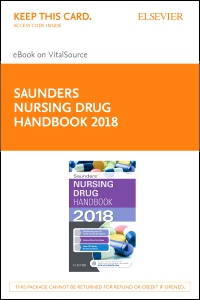 cover image - Saunders Nursing Drug Handbook 2018 - Elsevier eBook on VitalSource (Retail Access Card)