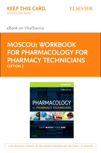 cover image - Workbook for Pharmacology for Pharmacy Technicians - Elsevier eBook on VitalSource (Retail Access Card),3rd Edition