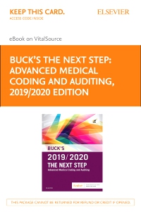 cover image - Buck's The Next Step: Advanced Medical Coding and Auditing, 2019/2020 Edition Elsevier eBook on VitalSource (Retail Access Card)