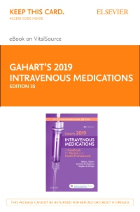 cover image - Gahart's 2019 Intravenous Medications – Elsevier eBook on VitalSource (Retail Access Card),35th Edition