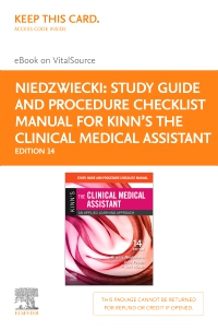 cover image - Study Guide and Procedure Checklist Manual for Kinn's The Clinical Medical Assistant - Elsevier E-Book on VitalSource (Retail Access Card),14th Edition