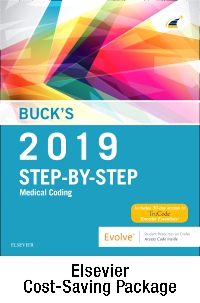 cover image - Buck's Step-by-Step Medical Coding, 2019 Edition – Text and Workbook Package