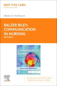 cover image - Communication in Nursing - Elsevier eBook on VitalSource (Retail Access Card),9th Edition