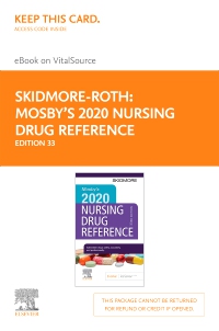 cover image - Mosby's 2020 Nursing Drug Reference Elsevier eBook on VitalSource (Retail Access Card),33rd Edition