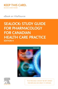 cover image - Study Guide for Pharmacology for Canadian Health Care Practice - Elsevier eBook on VitalSource (Retail Access Card),4th Edition