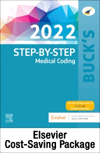 cover image - Buck's Medical Coding Online for Step-by-Step Medical Coding, 2022 Edition (Access Code, Textbook and Workbook Package),1st Edition