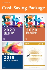 cover image - Buck's 2020 ICD-10-CM Hospital Edition, Buck's 2020 ICD-10-PCS Edition, 2019 HCPCS Professional Edition and AMA 2019 CPT Professional Edition Package