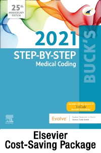 cover image - 2021 Step by Step Medical Coding Textbook, 2021 Workbook for Step by Step Medical Coding Textbook, Buck's 2021 ICD-10-CM Hospital Edition, Buck's 2021 ICD-10-PCS, 2021 HCPCS Professional Edition, AMA 2021 CPT Professional Edition Package