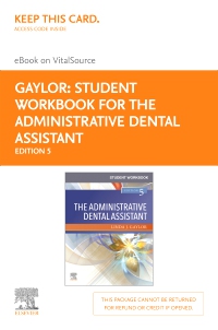 cover image - Student Workbook for The Administrative Dental Assistant Elsevier eBook on VitalSource (Retail Access Card),5th Edition
