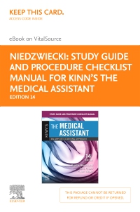 cover image - Study Guide and Procedure Checklist Manual for Kinn's The Medical Assistant - Elsevier E-Book on VitalSource (Retail Access Card),14th Edition