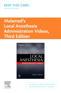 cover image - Malamed’s Local Anesthesia Administration Videos - Access Code,3rd Edition