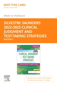 cover image - Saunders 2022-2023 Clinical Judgment and Test-Taking Strategies - Elsevier eBook on VitalSource (Retail Access Card),7th Edition