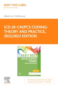 cover image - ICD-10-CM/PCS Coding: Theory and Practice, 2021/2022 Edition Elsevier eBook on VitalSource (Retail Access Card),1st Edition
