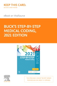 cover image - Buck's Step-by-Step Medical Coding, 2021 Edition - Elsevier E-Book on VitalSource (Retail Access Card),1st Edition