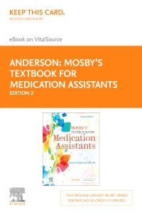 cover image - Mosby's Textbook for Medication Assistants - Elsevier eBook on VitalSource (Retail Access Card),2nd Edition