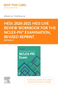 cover image - 2020-2021 HESI Live Review Workbook for the NCLEX-PN Examination, Revised Reprint - Elsevier eBook on VitalSource (Retail Access Card),3rd Edition