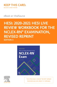 cover image - 2020-2021 HESI Live Review Workbook for the NCLEX-RN Examination, Revised Reprint - Elsevier eBook on VitalSource (Retail Access Card),3rd Edition