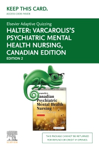 cover image - Elsevier Adaptive Quizzing for Varcarolis's Psychiatric Mental Health Nursing, Canadian Edition -Access Card,2nd Edition
