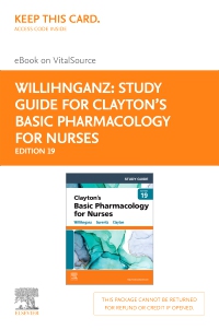 cover image - Study Guide for Clayton's Basic Pharmacology for Nurses - Elsevier eBook on VitalSource (Retail Access Card),19th Edition