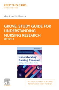 cover image - Study Guide for Understanding Nursing Research Elsevier eBook on VitalSource (Retail Access Card),8th Edition