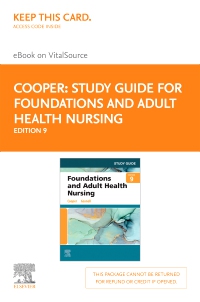 cover image - Study Guide for Foundations and Adult Health Nursing - Elsevier eBook on VitalSource (Retail Access Card),9th Edition