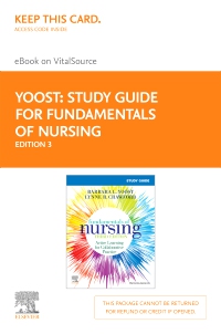 cover image - Study Guide for Fundamentals of Nursing - Elsevier eBook on VitalSource (Retail Access Card),3rd Edition