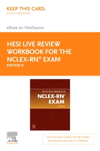 cover image - HESI Live Review Workbook for the NCLEX-RN® Exam,8e - Elsevier eBook on VitalSource (Retail Access Card),8th Edition