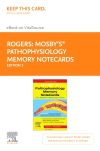 cover image - Mosby's® Pathophysiology Memory NoteCards - Elsevier eBook on VitalSource (Retail Access Card),3rd Edition