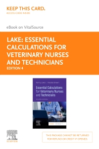 cover image - Essential Calculations for Veterinary Nurses and Technicians – Elsevier eBook on VitalSource (Retail Access Card),4th Edition