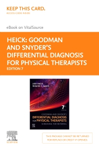 cover image - Goodman and Snyder’s Differential Diagnosis for Physical Therapists - Elsevier eBook on VitalSource (Retail Access Card),7th Edition