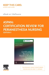 cover image - Certification Review for PeriAnesthesia Nursing - Elsevier E-book on VitalSource (Retail Access Card), 5th Edition