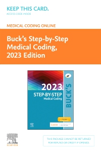 cover image - Buck's Medical Coding Online for Step-by-Step Medical Coding, 2023 Edition Access Card,1st Edition