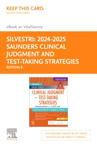 cover image - 2024-2025 Saunders Clinical Judgment and Test-Taking Strategies - Elsevier eBook on VitalSource (Retail Access Card),8th Edition