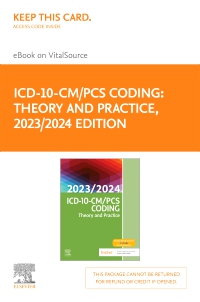 cover image - ICD-10-CM/PCS Coding: Theory and Practice, 2023/2024 Edition - Elsevier E-Book on VitalSource (Retail Access Card),1st Edition