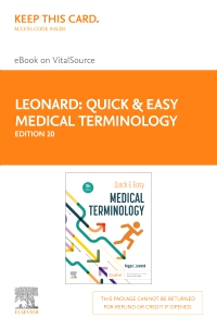 cover image - Quick & Easy Medical Terminology - Elsevier eBook on VitalSource (Retail Access Card),10th Edition