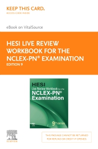 cover image - HESI Live Review Workbook for the NCLEX-PN® Examination - Elsevier eBook on VitalSource (Retail Access Card), 9th Edition