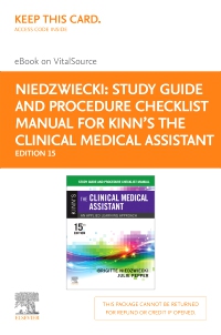 cover image - Study Guide and Procedure Checklist Manual for Kinn's The Clinical Medical Assistant - Elsevier E-Book on VitalSource (Retail Access Card),15th Edition