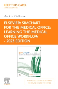 cover image - SimChart for the Medical Office: Learning the Medical Office Workflow - 2023 Edition - Elsevier E-Book on VitalSource (Retail Access Card),1st Edition