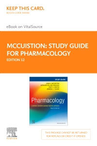 cover image - Study Guide for Pharmacology - Elsevier E-Book on VitalSource (Retail Access Card), 12th Edition