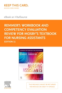 cover image - Workbook and Competency Evaluation Review for Mosby's Textbook for Nursing Assistants - Elsevier E-Book on VitalSource (Retail Access Card), 11th Edition