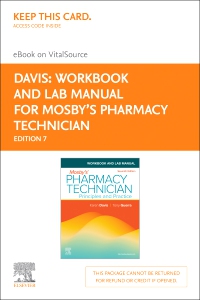 cover image - Workbook and Lab Manual for Mosby's Pharmacy Technician Elsevier eBook on VitalSource (Retail Access Card), 7th Edition