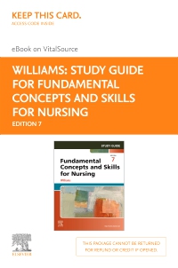 cover image - Study Guide for Fundamental Concepts and Skills for Nursing - Elsevier E-Book on VitalSource (Retail Access Card), 7th Edition