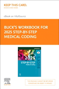 cover image - Buck's Workbook for Step-by-Step Medical Coding, 2025 Edition - Elsevier E-Book on VitalSource (Retail Access Card), 1st Edition